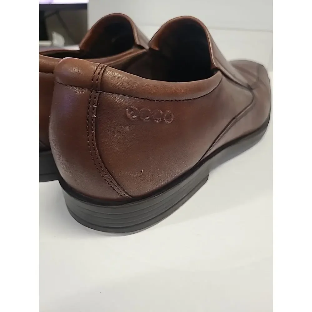 ECCO Slip On Dress Shoes Brown Leather Men's Size 44 EUR (10.5 US)